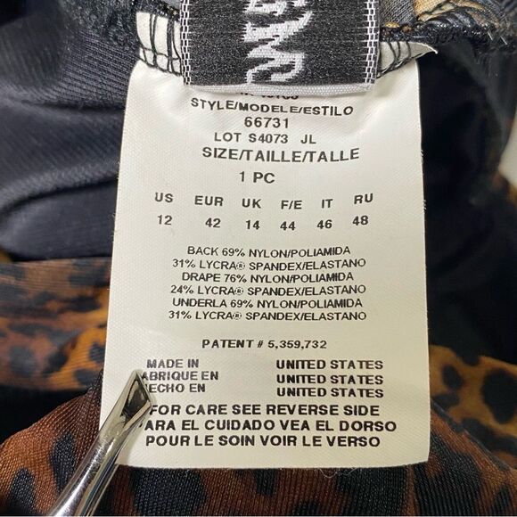 Miraclesuit One Piece Animal Print Ruched Swimsuit Women's Size 12 - Picture 14 of 14